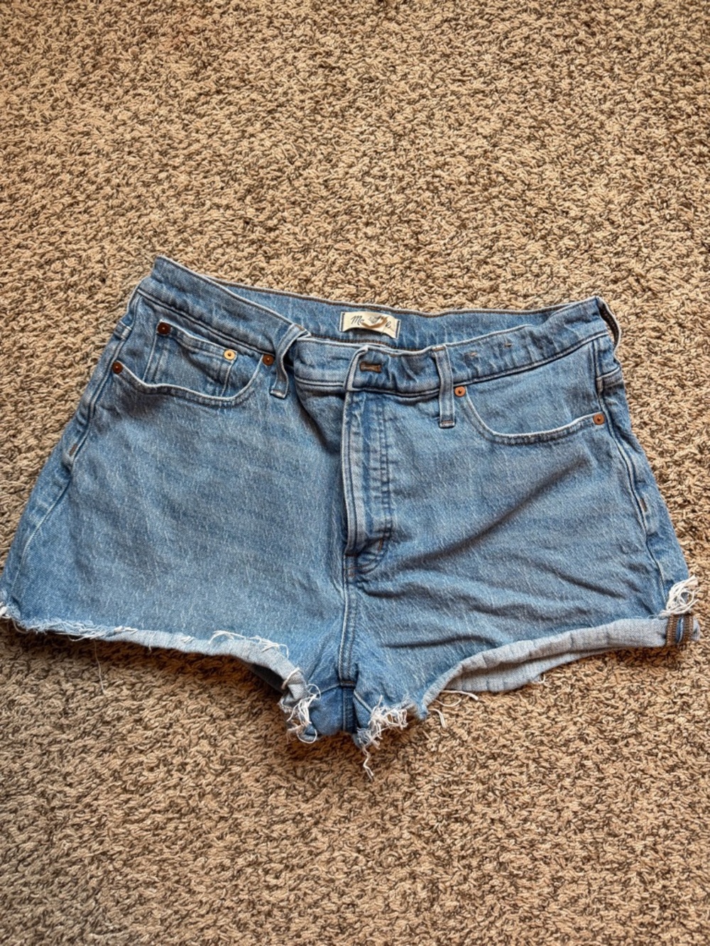 Madewell Blue Denim High-Rise Cutoff Jean Shorts